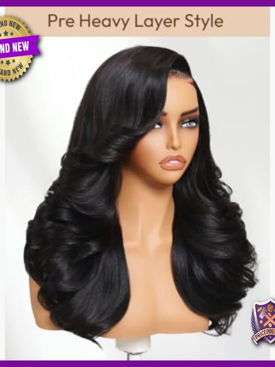 20 Inch Human Hair Glueless Wig with Silicone Strips Drawstring 200% Density main image 6